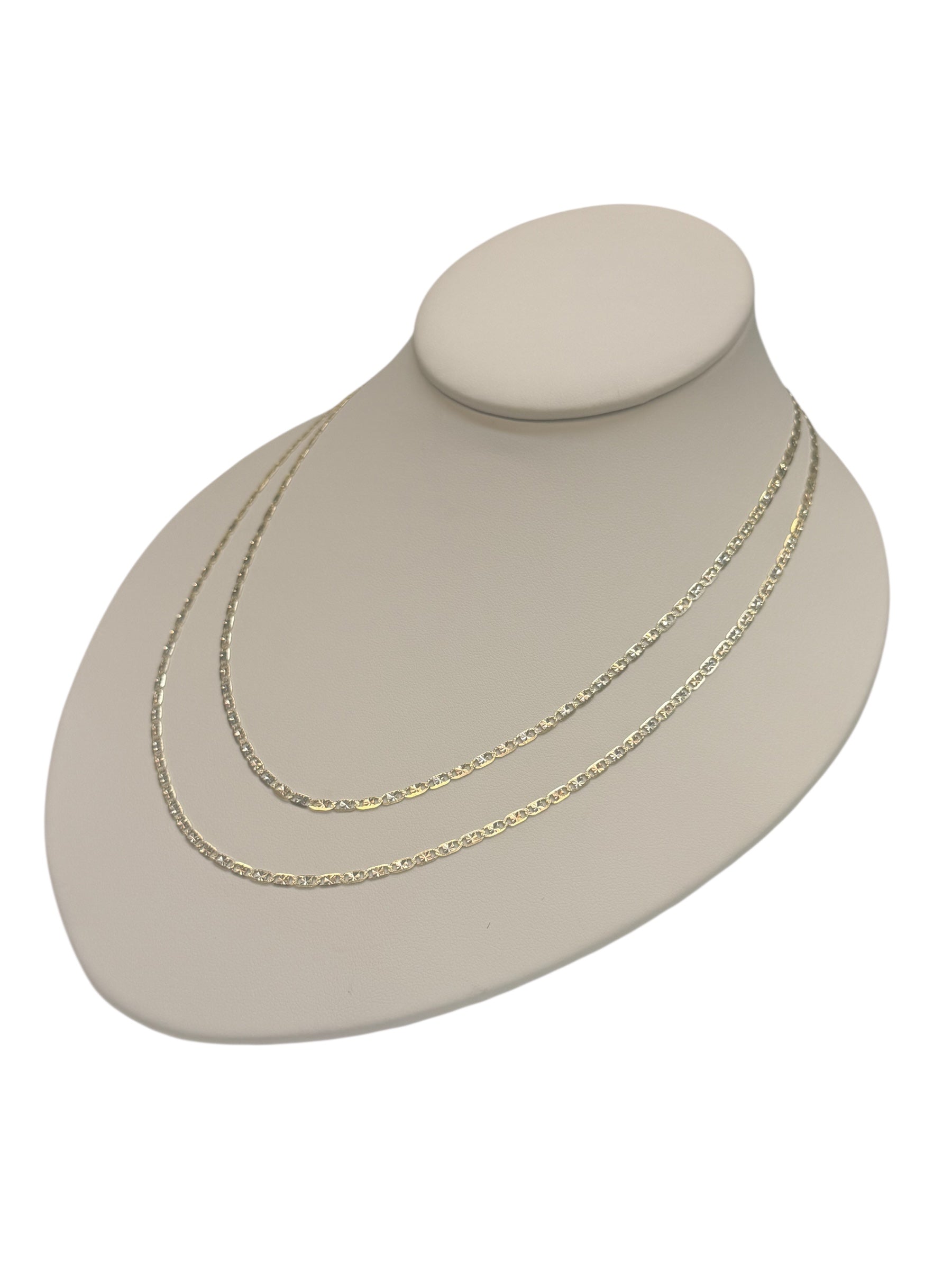 Cadena tres tonos en oro 14k