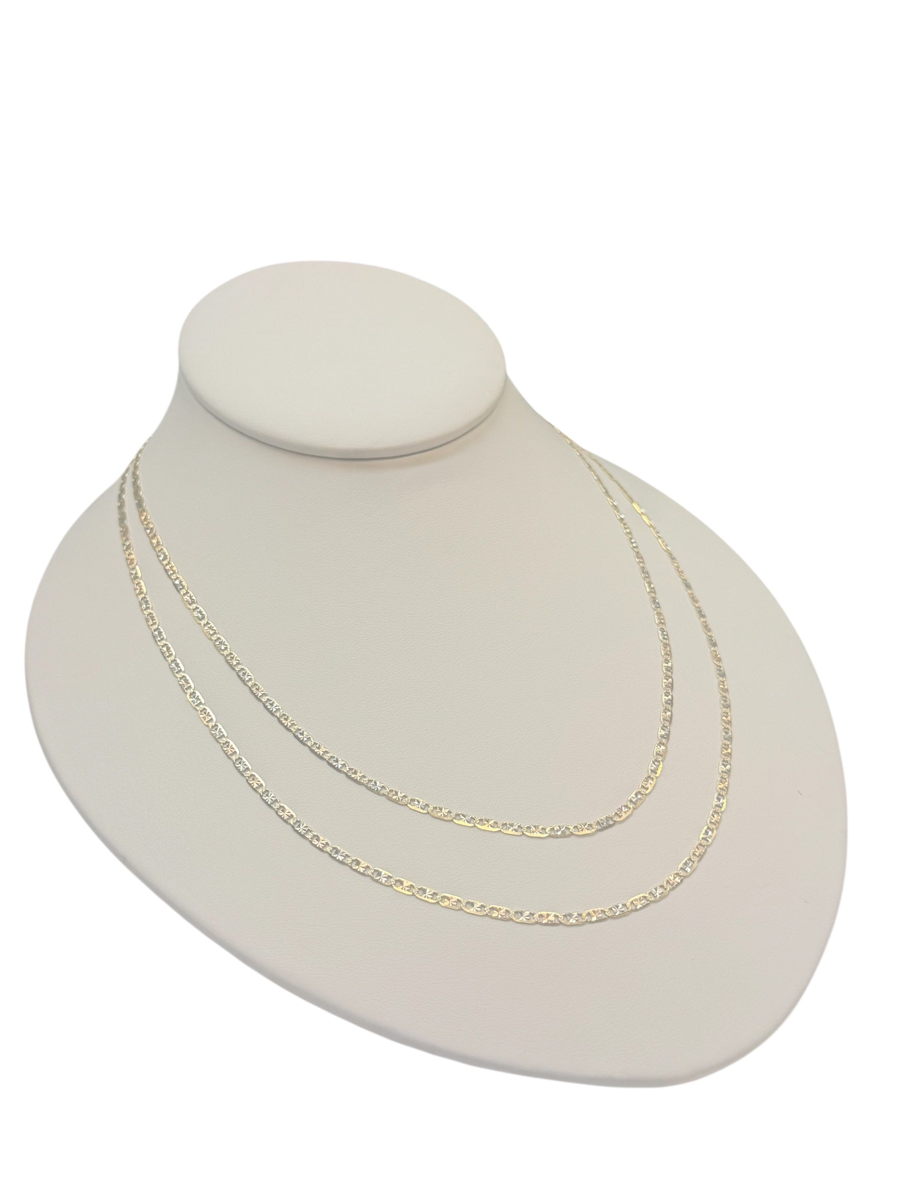 Cadena tres tonos en oro 14k