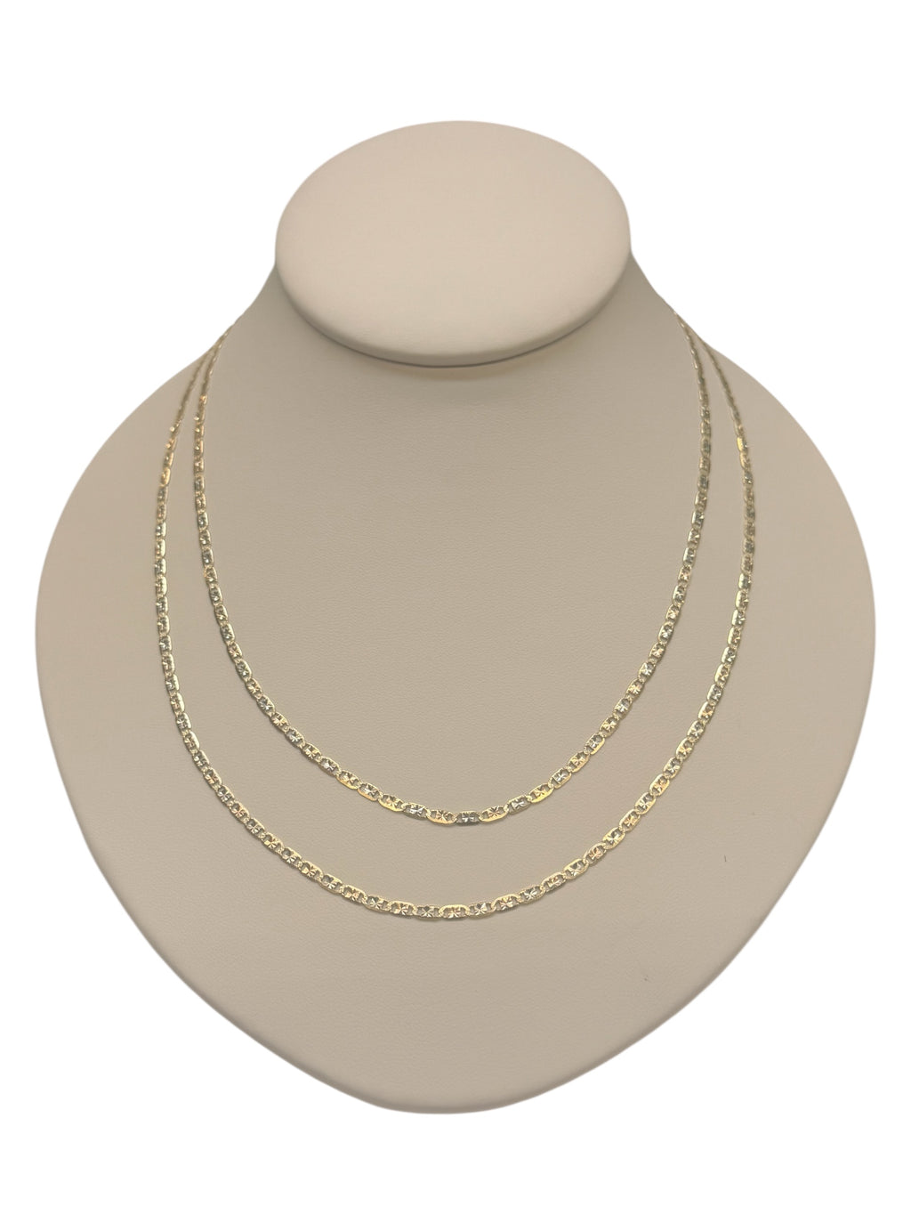 Cadena tres tonos en oro 14k