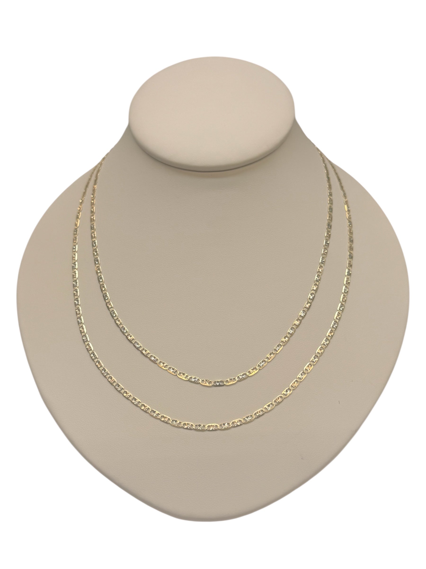 Cadena tres tonos en oro 14k