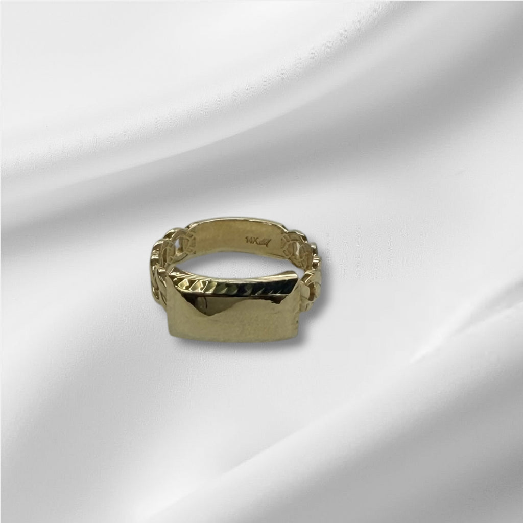 Anillo Mónaco con placa oro 14k