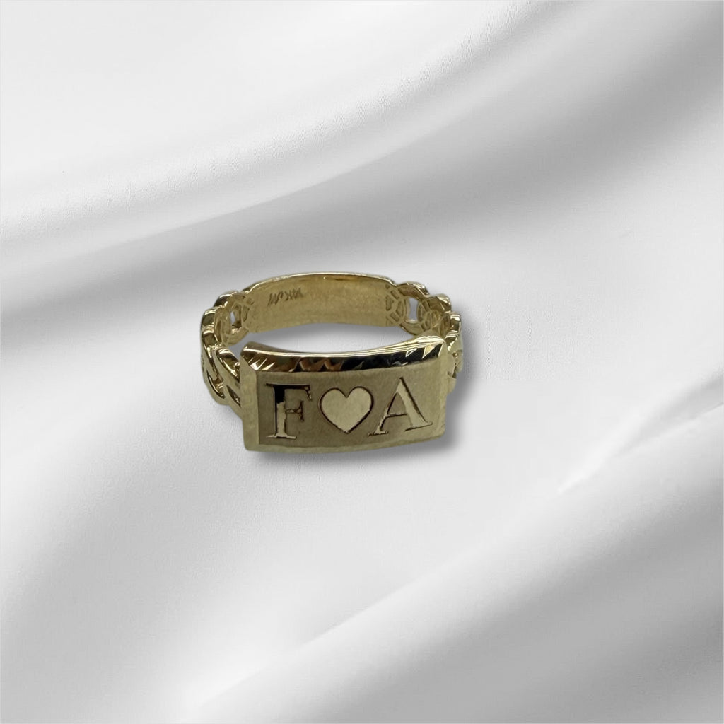 Anillo Mónaco con placa oro 14k
