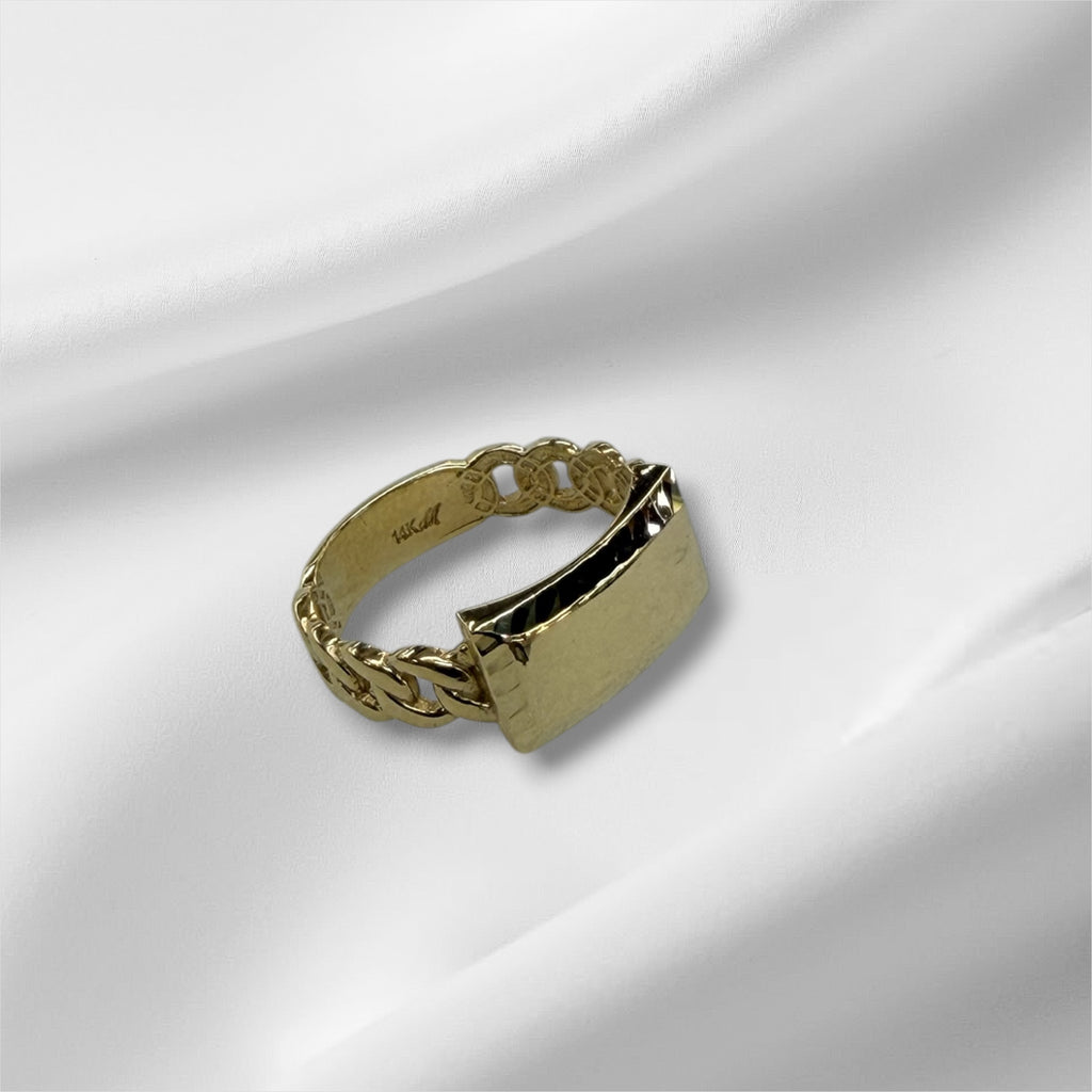 Anillo Mónaco con placa oro 14k