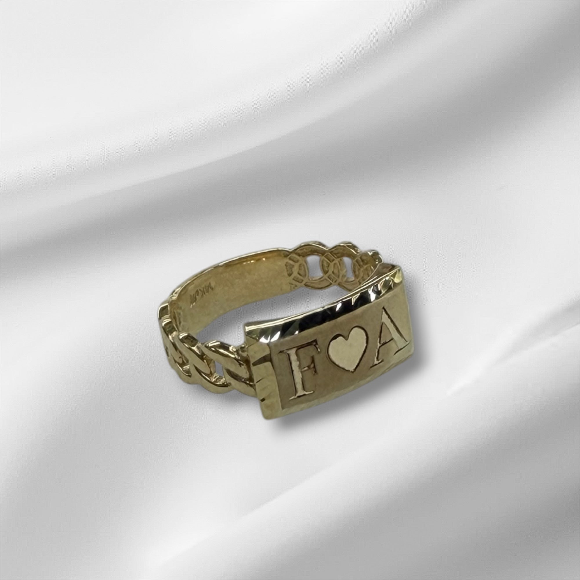 Anillo Mónaco con placa oro 14k