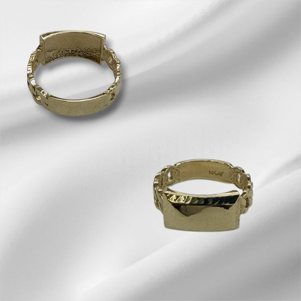 Anillo Mónaco con placa oro 14k