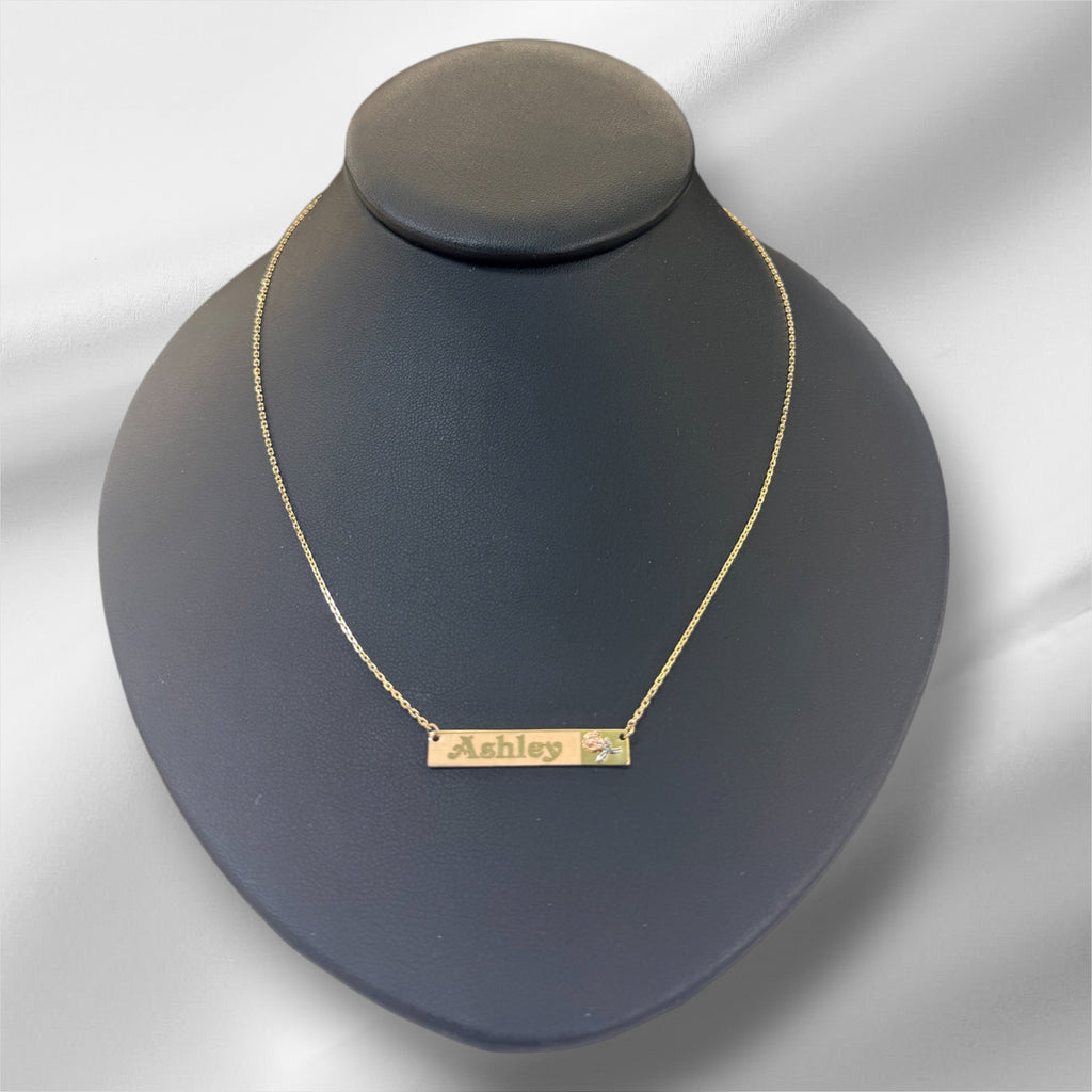 Gargantia rolo 18’’  con placa oro 14k