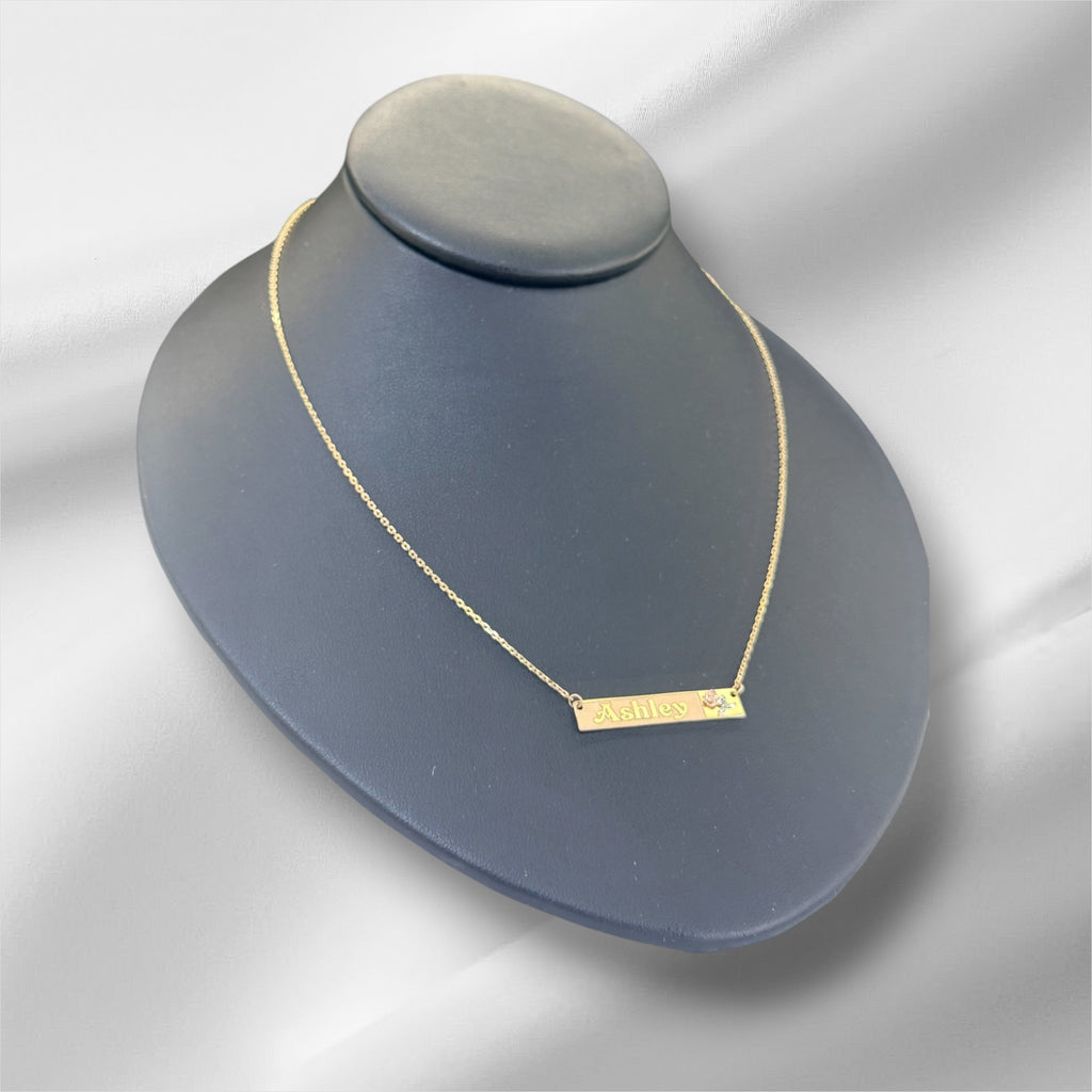 Gargantia rolo 18’’  con placa oro 14k