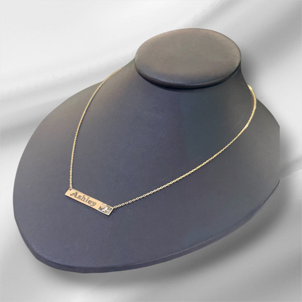 Gargantia rolo 18’’  con placa oro 14k