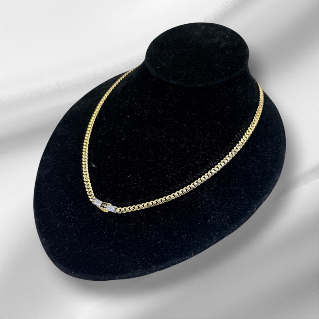 Cadena Mónaco 18”, 4mm oro 14k
