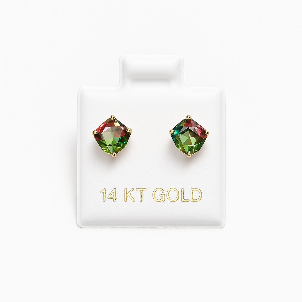 Cubos tornasol 14K 6mm (GRANDE)